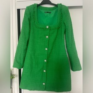 Zara mini green mini dress